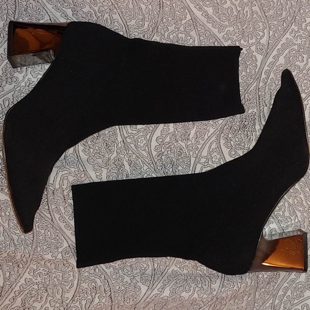 Zara metallic heel sock boot